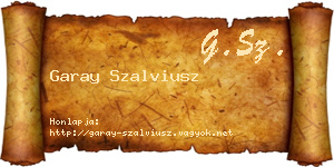 Garay Szalviusz névjegykártya